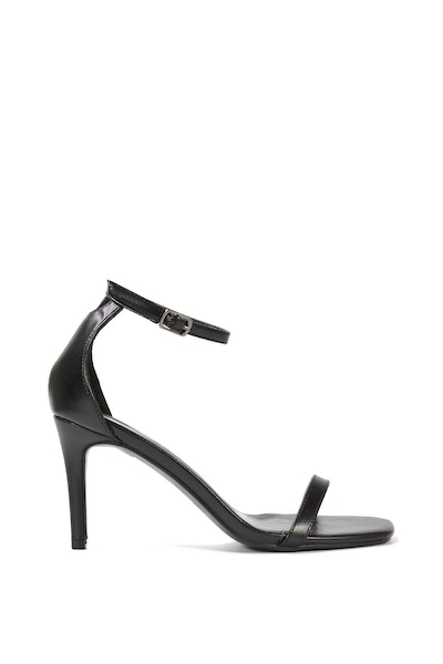 XY London 'Emma' Square Toe Stiletto High Heel Summer Sandals With Ankle Strap
