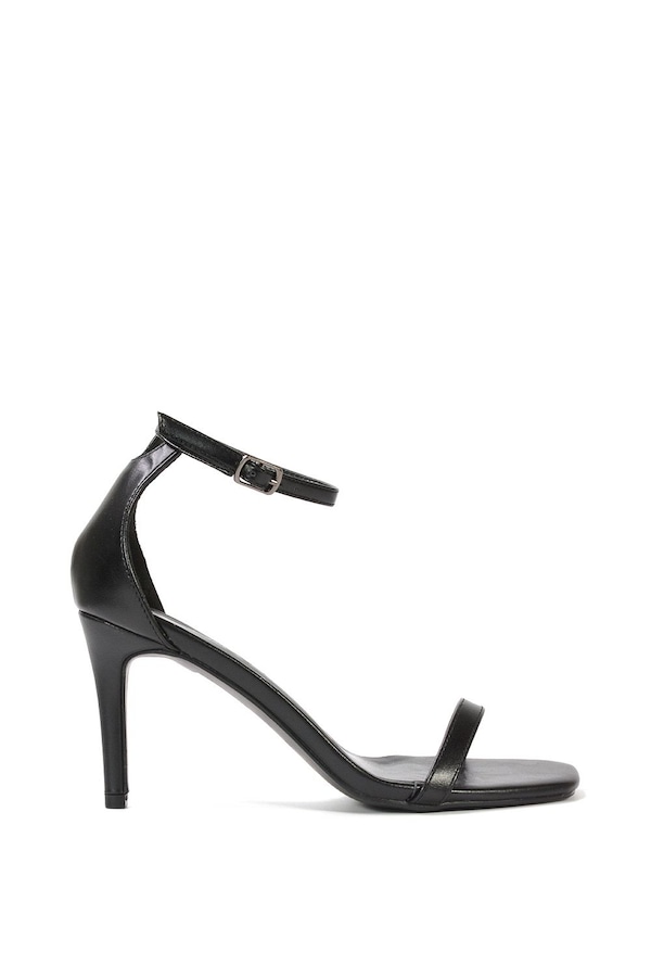 XY London 'Emma' Square Toe Stiletto High Heel Summer Sandals With Ankle Strap
