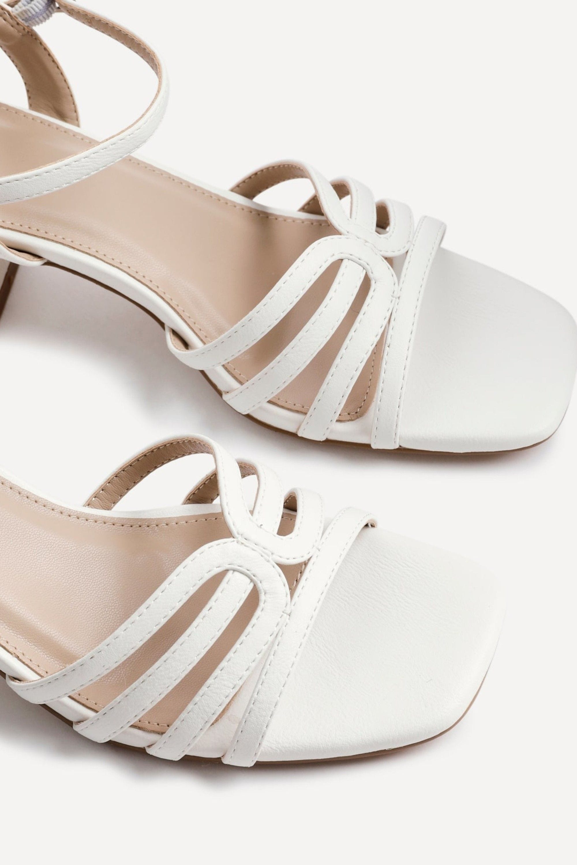 Linzi Adira White Faux Leather Strappy Heeled Sandals image 5