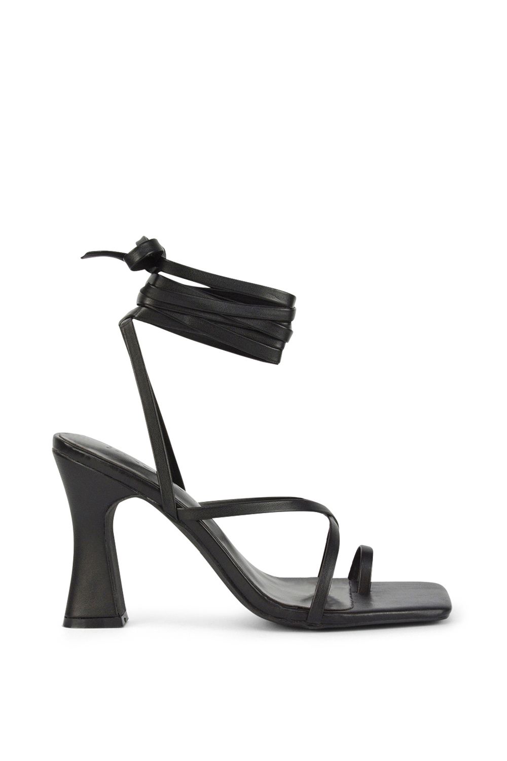 XY London 'Dylan' Square Toe Lace up Strappy Block High Heel Sandals image 1