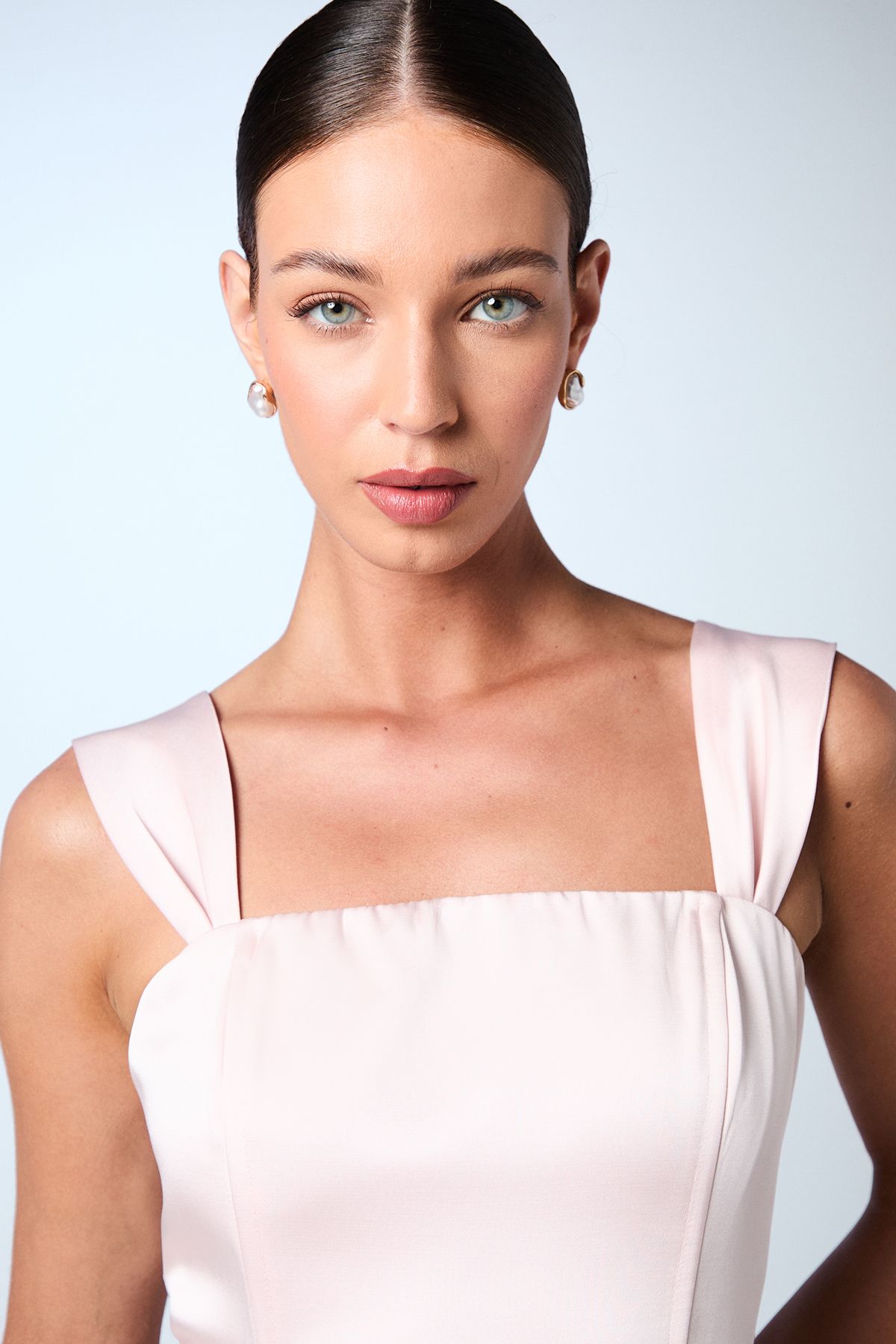 Coast Corset Satin Column Midi Bridesmaid Dress Blush image 4