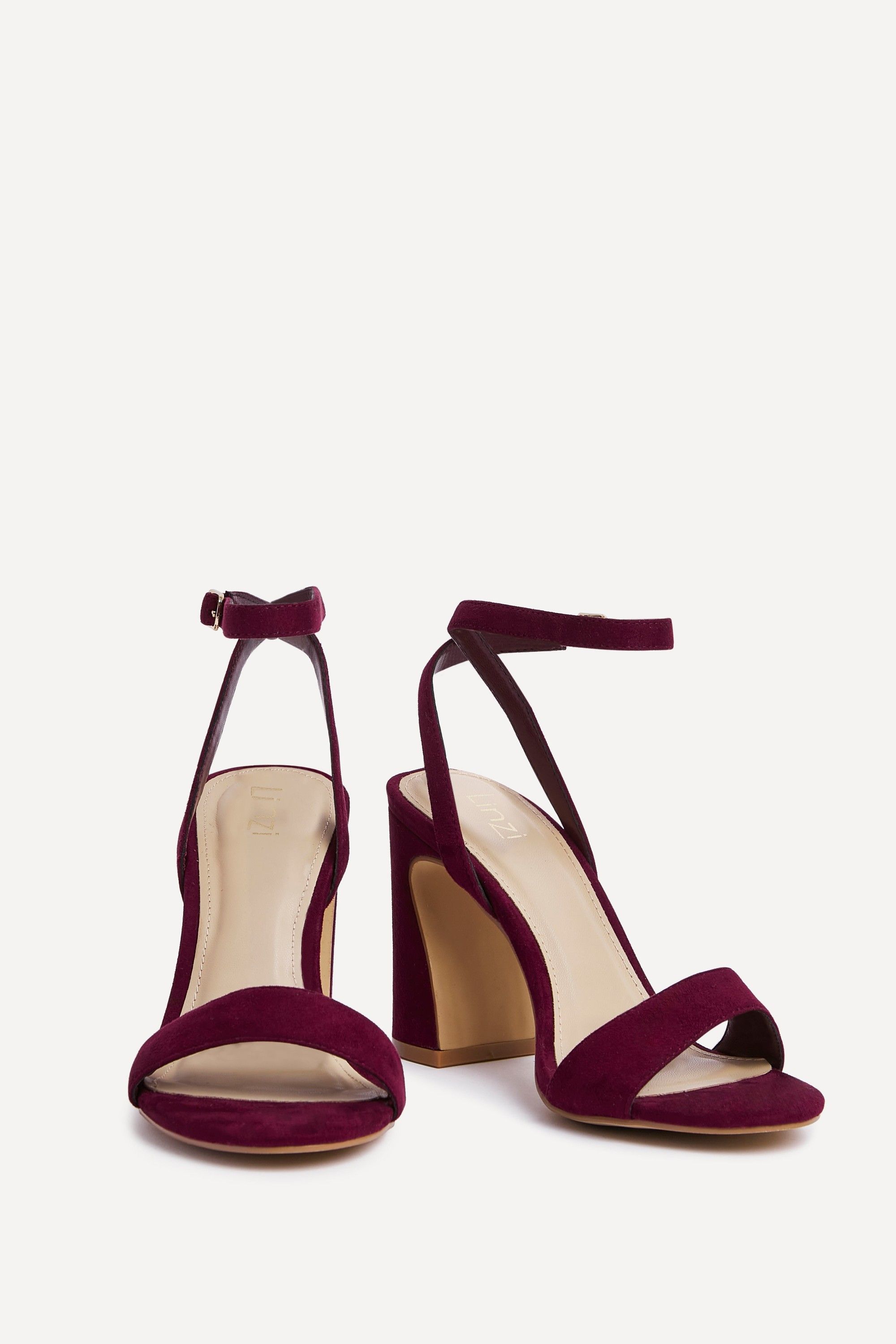 Linzi Trance Burgundy Faux Suede Block Heel image 3