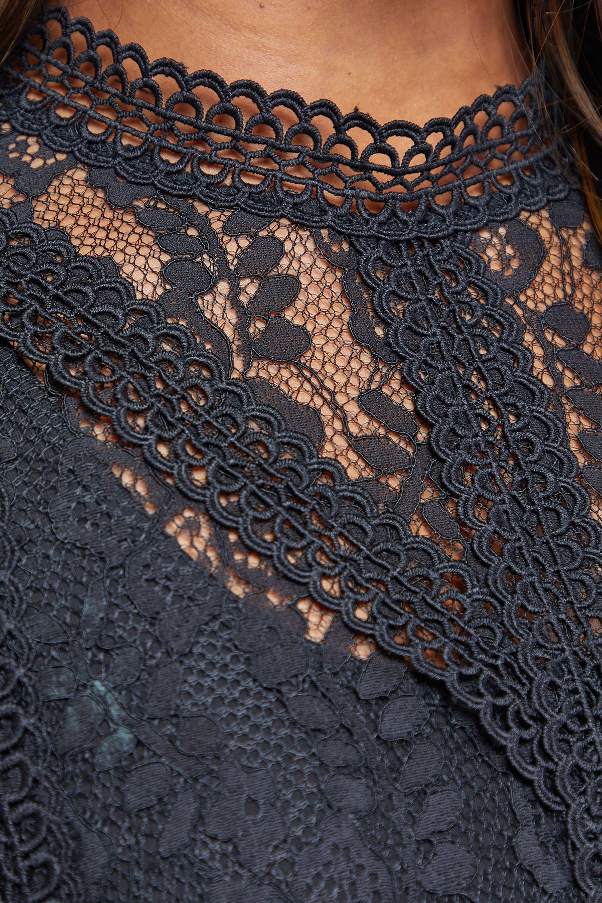 Oasis Sheer Lace Chiffon Sleeve Blouse Black image 5