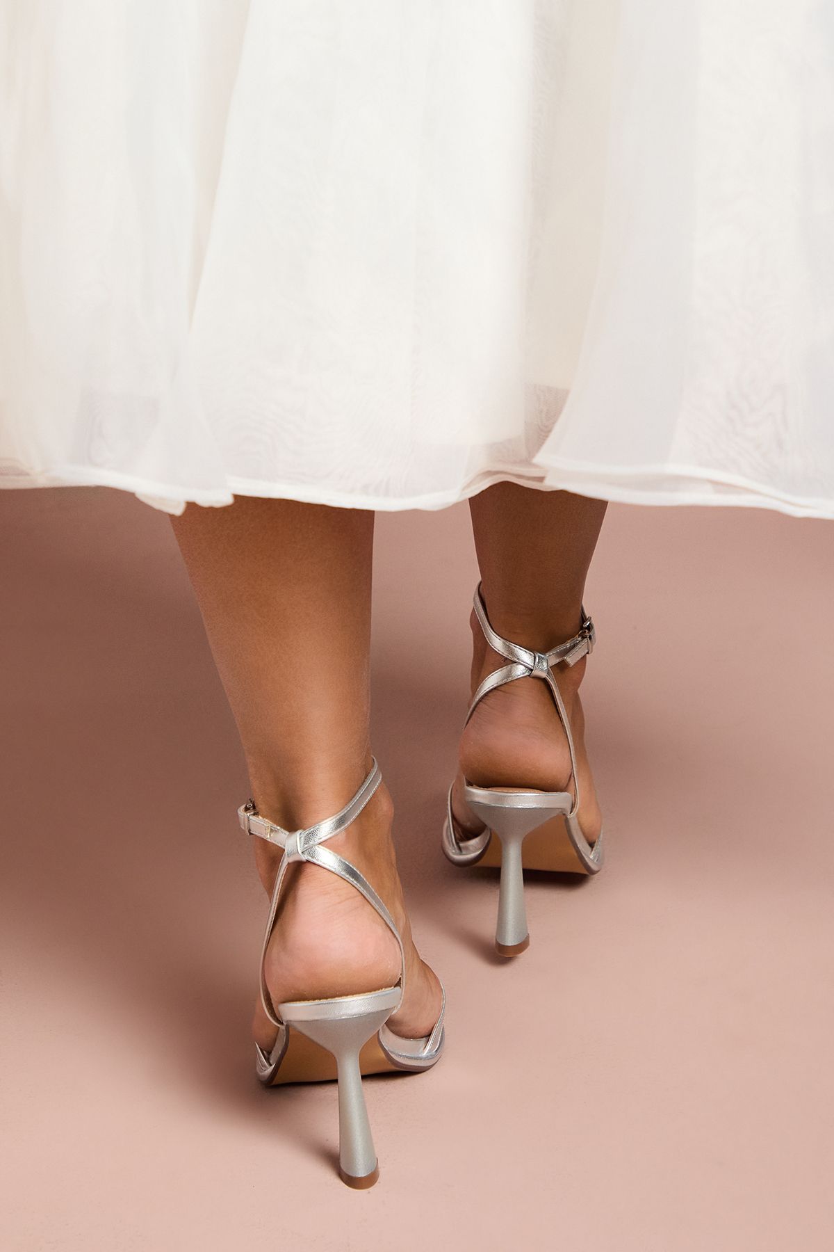 Coast Wide Fit Taleesa Diamante Corsage Detail High Heel Platform Sandals Silver image 3