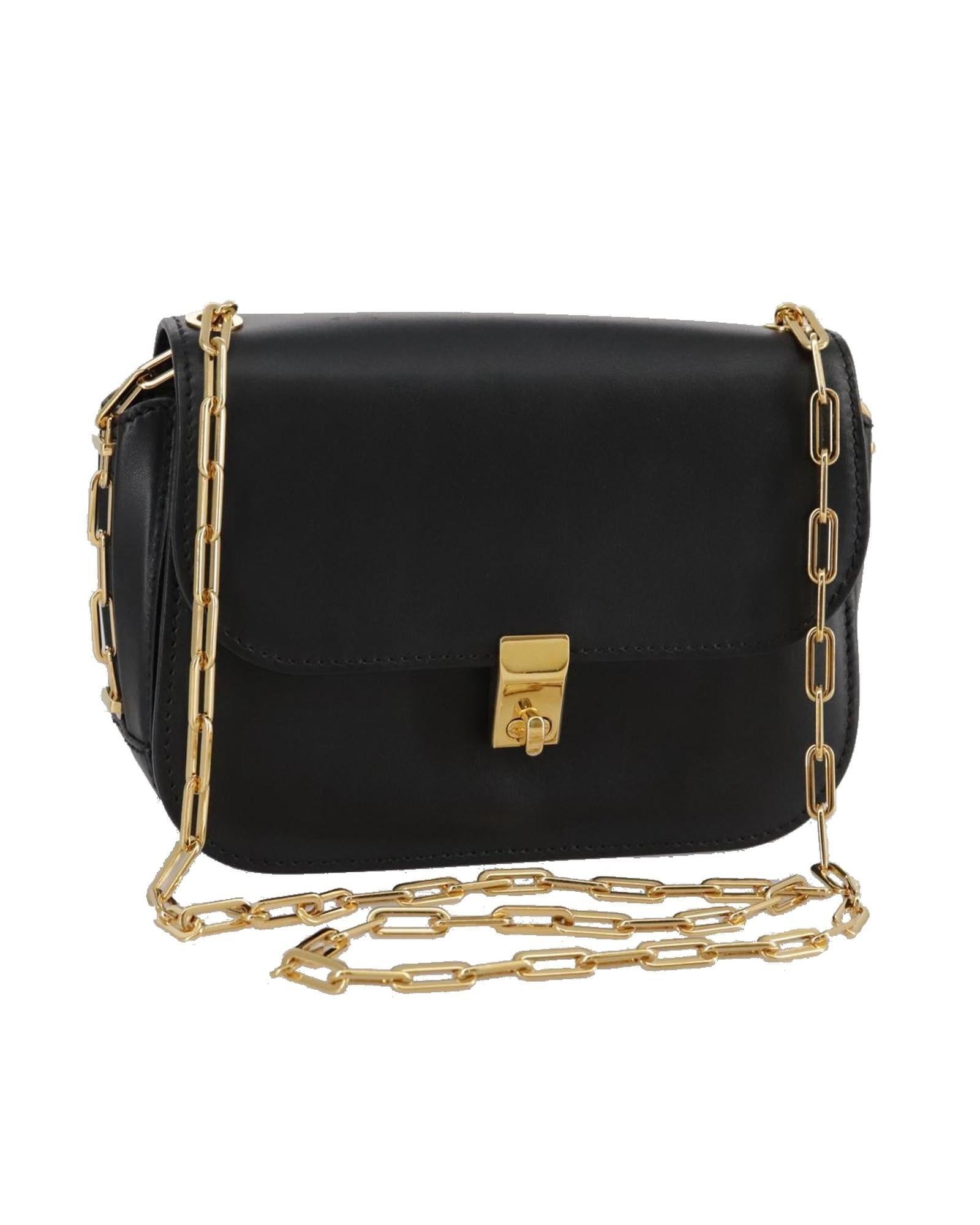 Valentino Preloved Chain Strap Shoulder Bag Wo - Black image 1