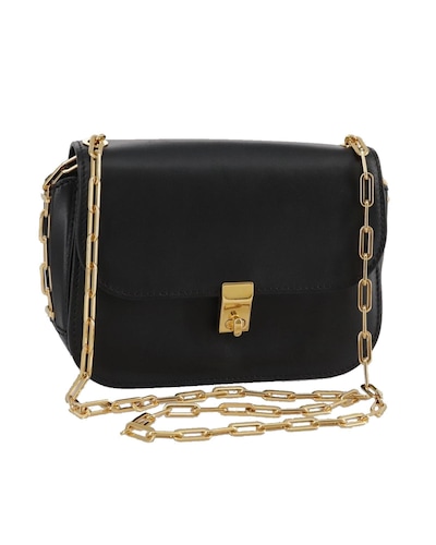 Valentino Preloved Chain Strap Shoulder Bag Wo - Black