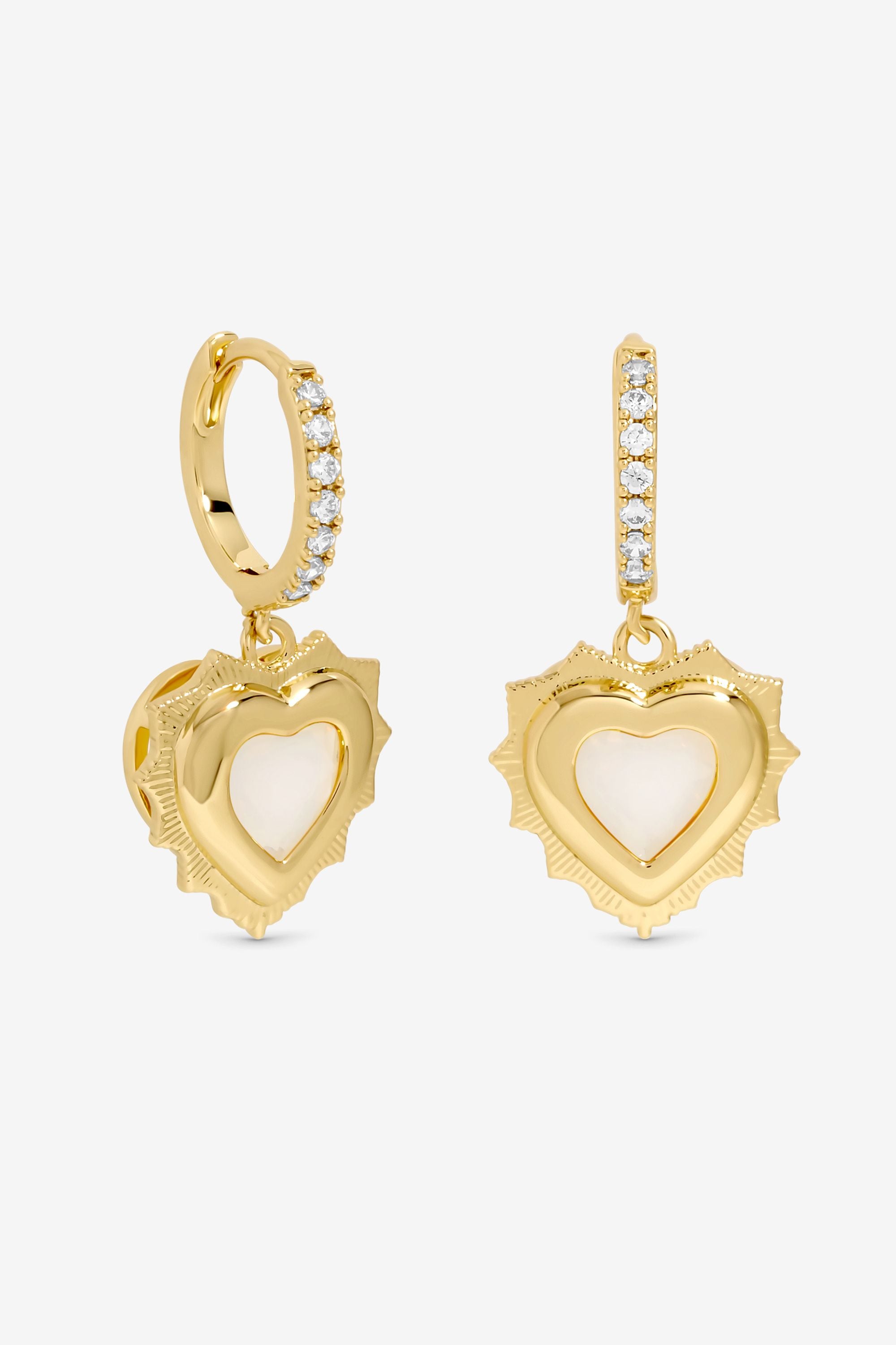 Jon Richard 14Ct Gold Plated Heart Birthstone Huggie Earrings - June - Gift Boxed image 2