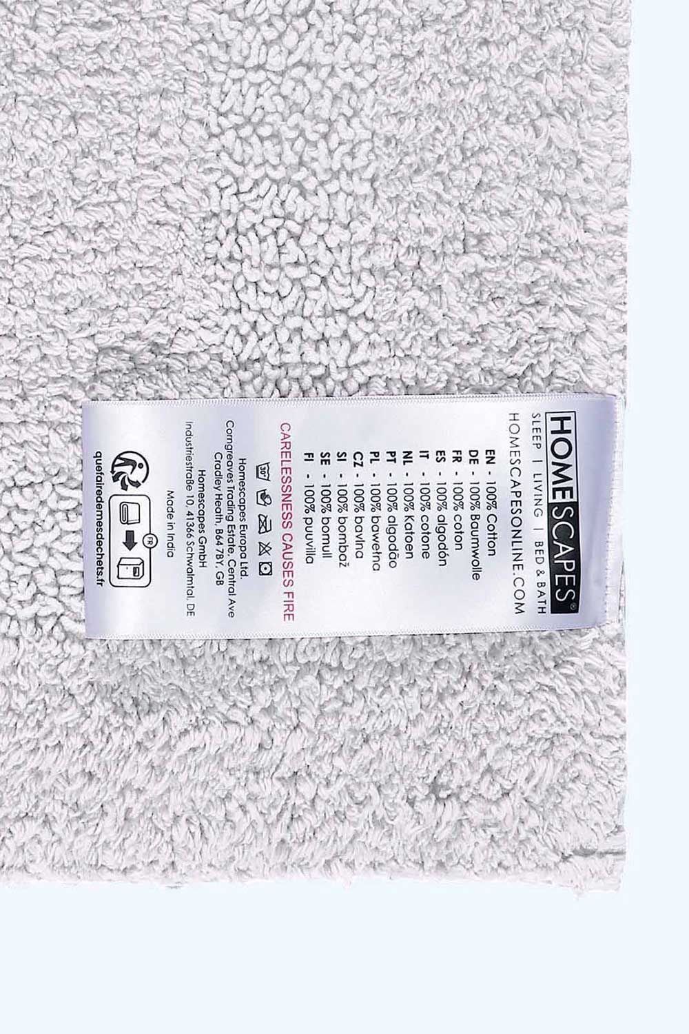 Homescapes Luxury Bath Mat Reversible 100% Cotton 1600GSM, 50 x 80cm, Extra Soft image 3