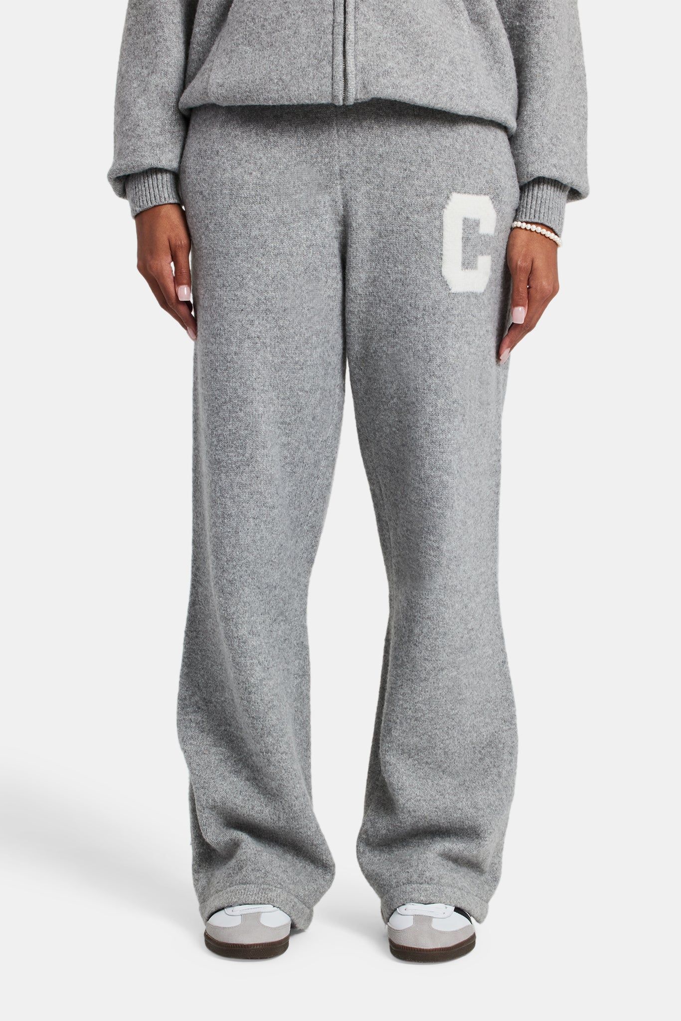 Cernucci Wide Leg Knitted Jogger - Grey image 2