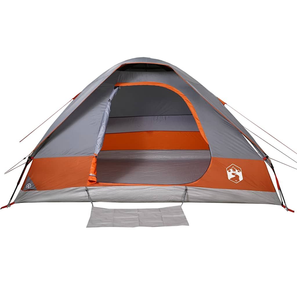 Berkfield Home Camping Tent Dome 4-Person Grey and Orange Waterproof image 7