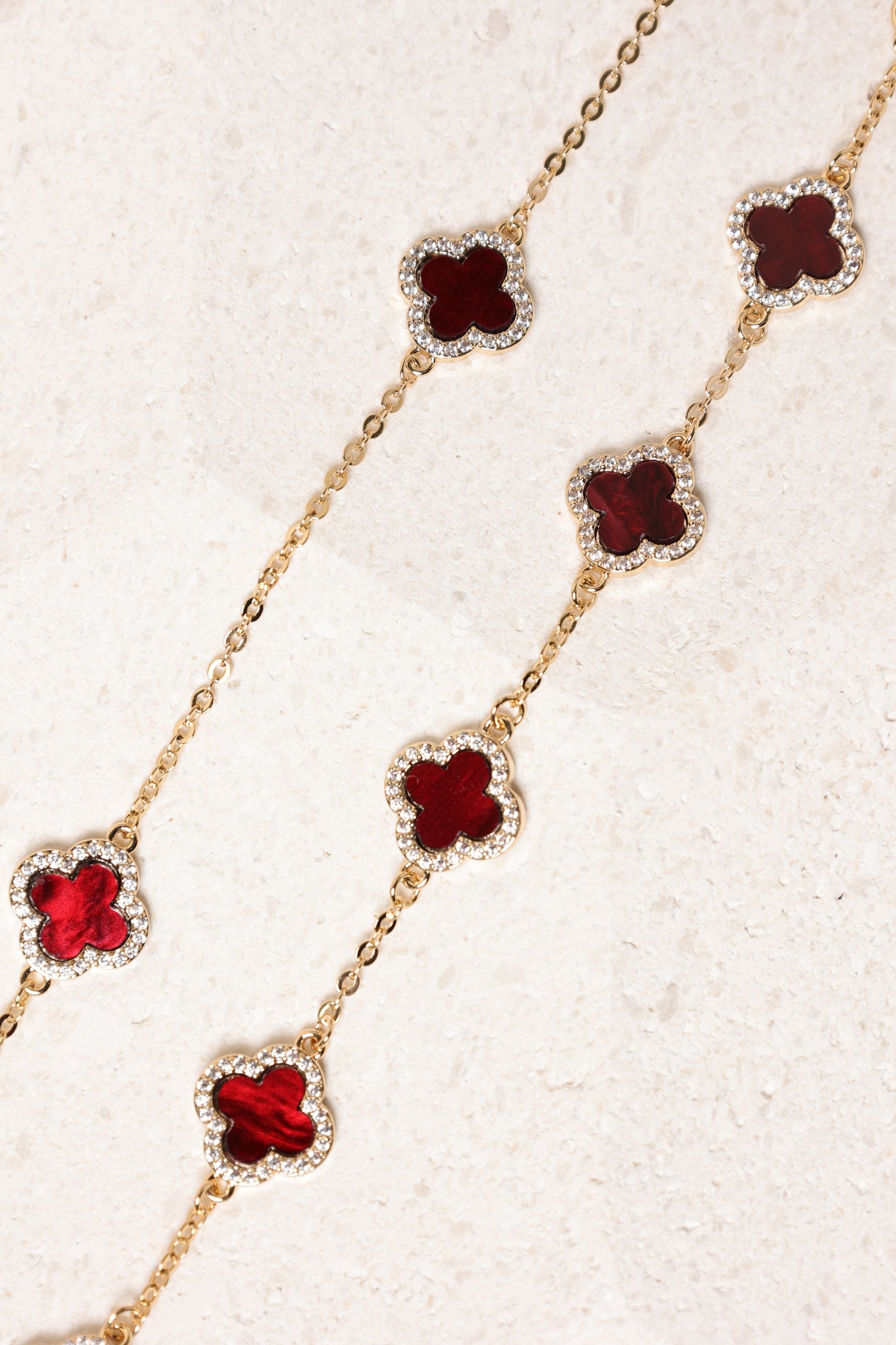 Jon Richard Gold Plated Carnelian Clover Bracelet image 5