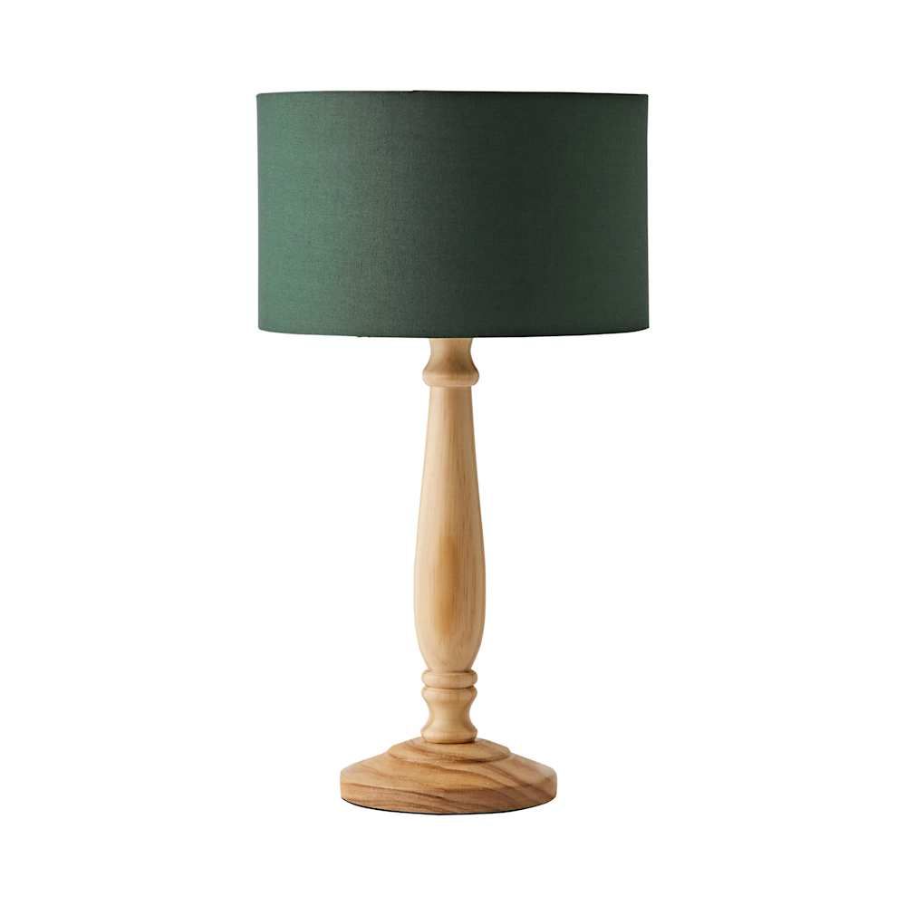 ValueLights Victoria Light Wood Traditional Table Lamp with Fabric Drum Shade and LED Bulb image 7