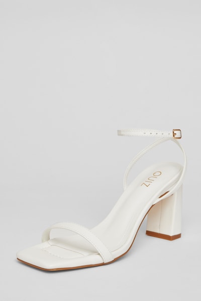 Quiz White Barely There Block Heels