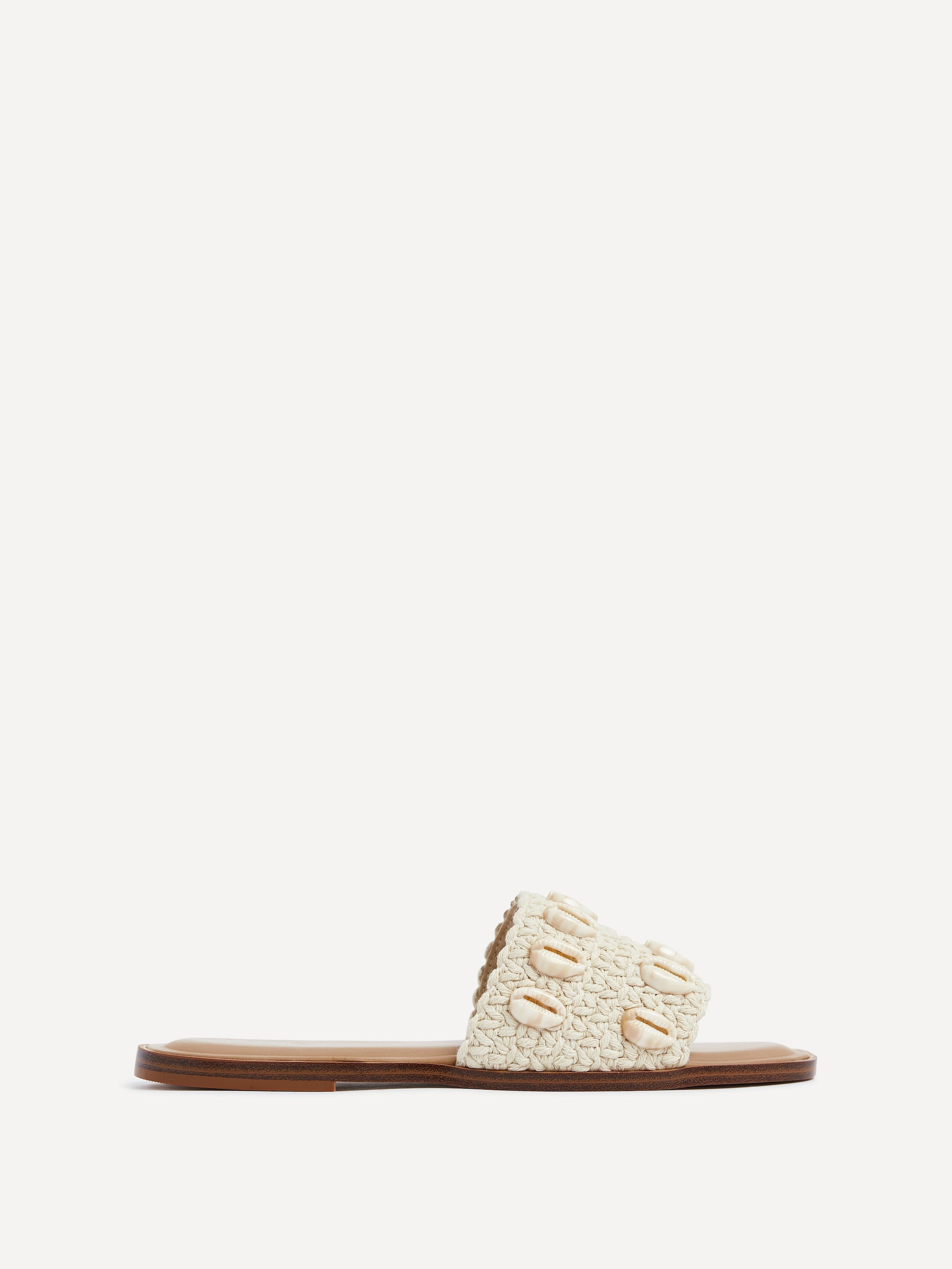 Linzi Shell Natural Raffia Shell Embellished Flat Sandal image 1