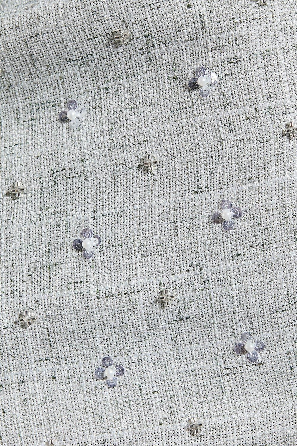 MissPap Embellished Tweed Bodycon Mini Skirt Sage image 5