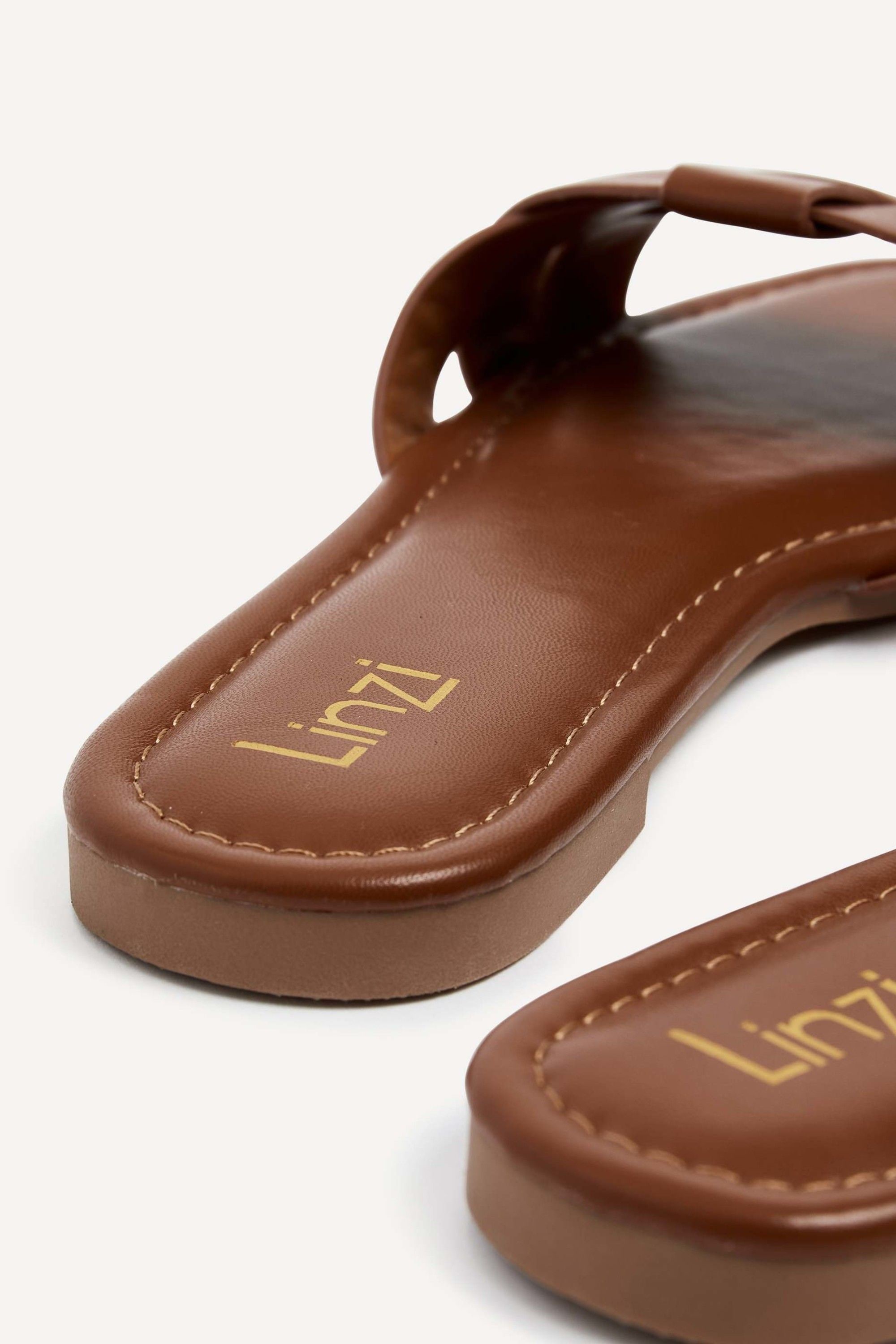 Linzi Fletcher Tan Slider Sandals image 5