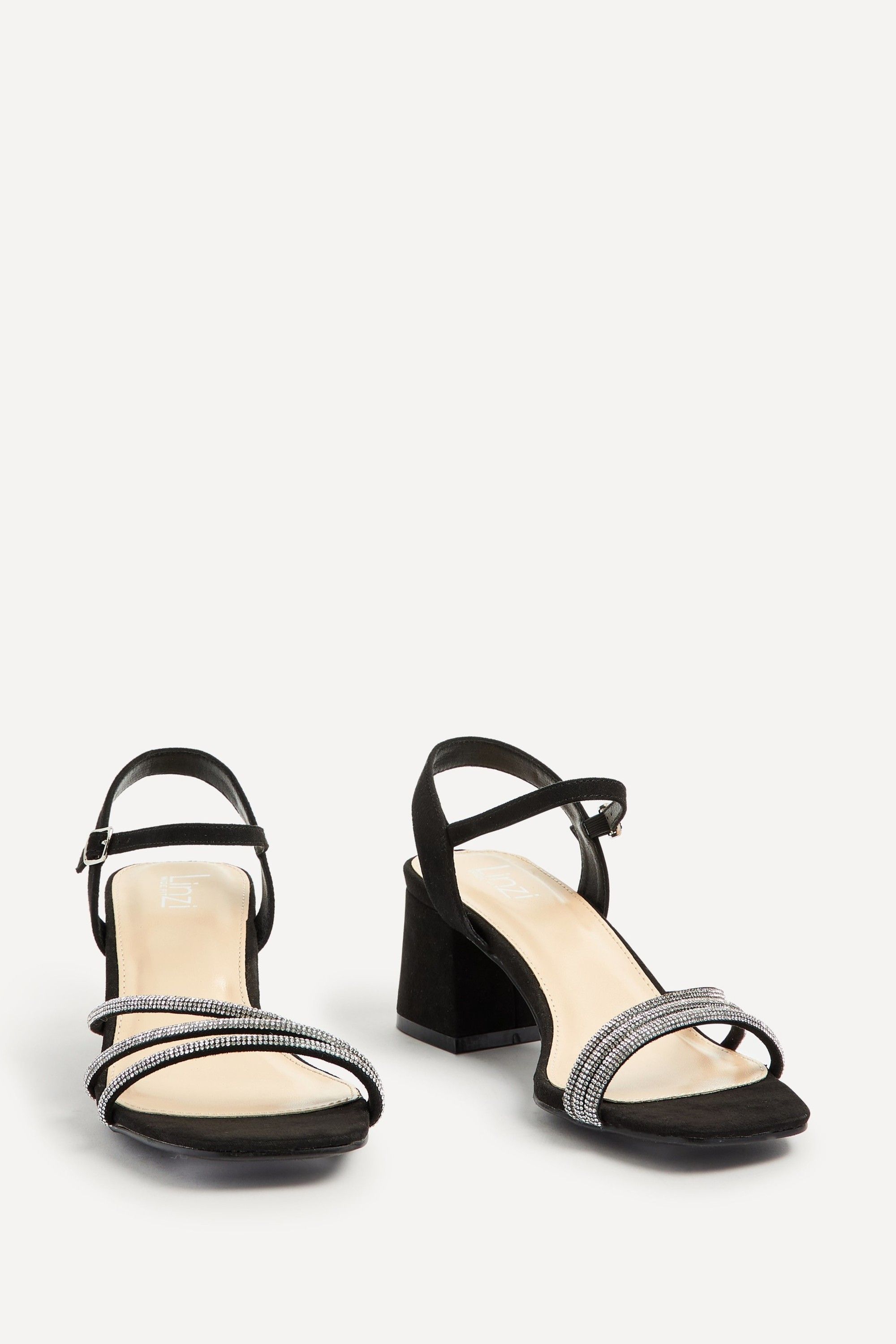 Linzi Mariah Wide Fit Black Suede Open Back Heel image 3