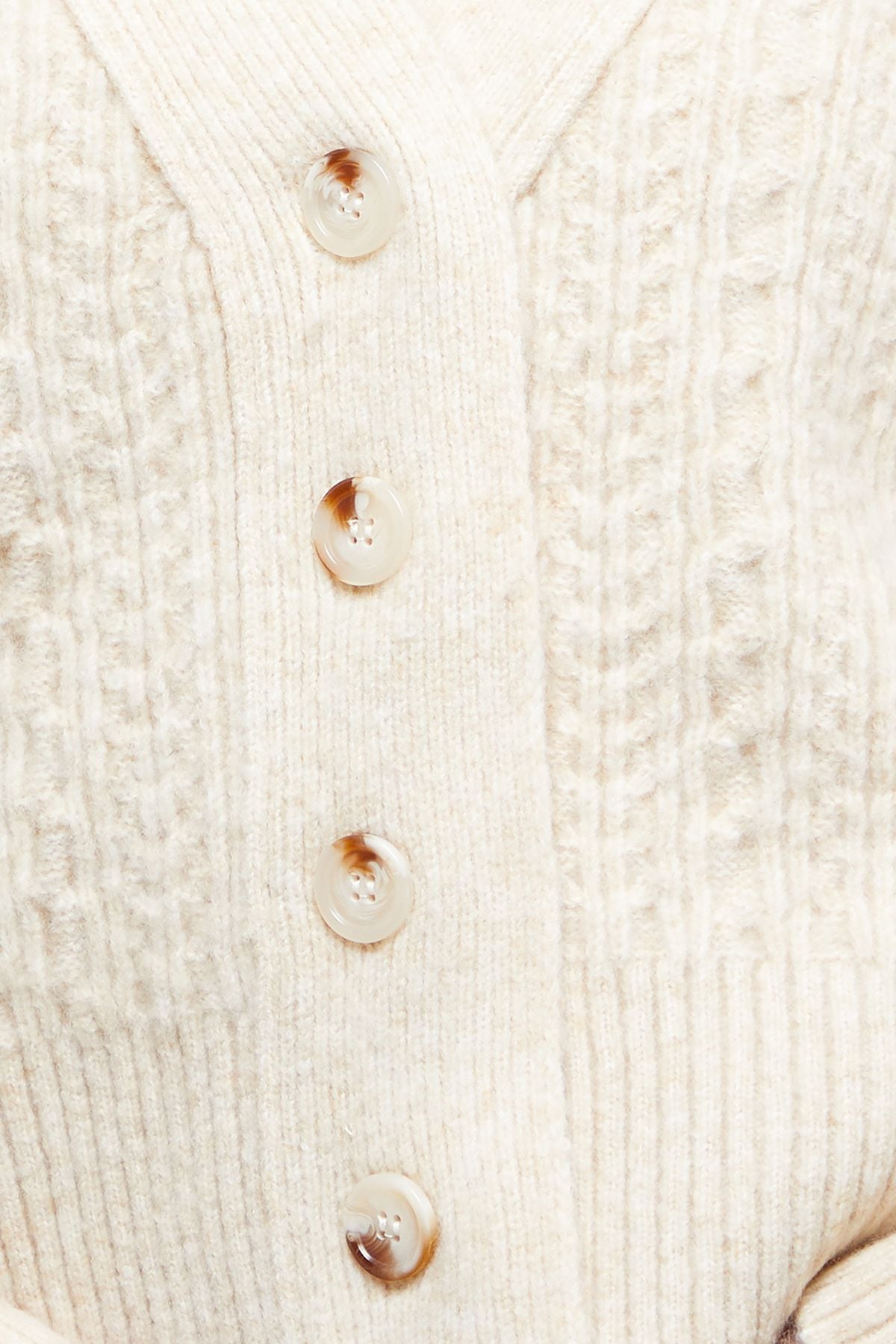 Oasis Stitchy V Neck Cardigan Ecru image 5