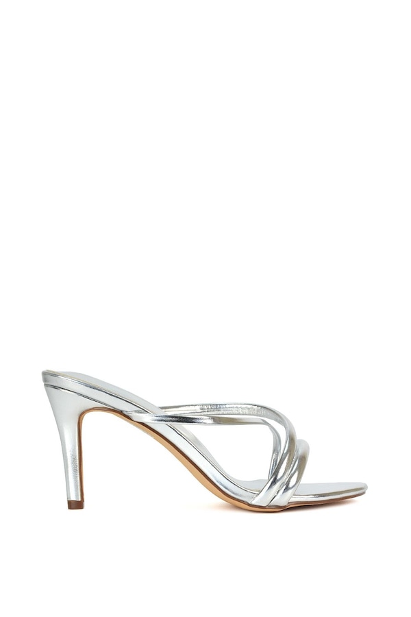 XY London 'Angel' Slip On Mid Heel Stiletto Mule Heeled Sandals