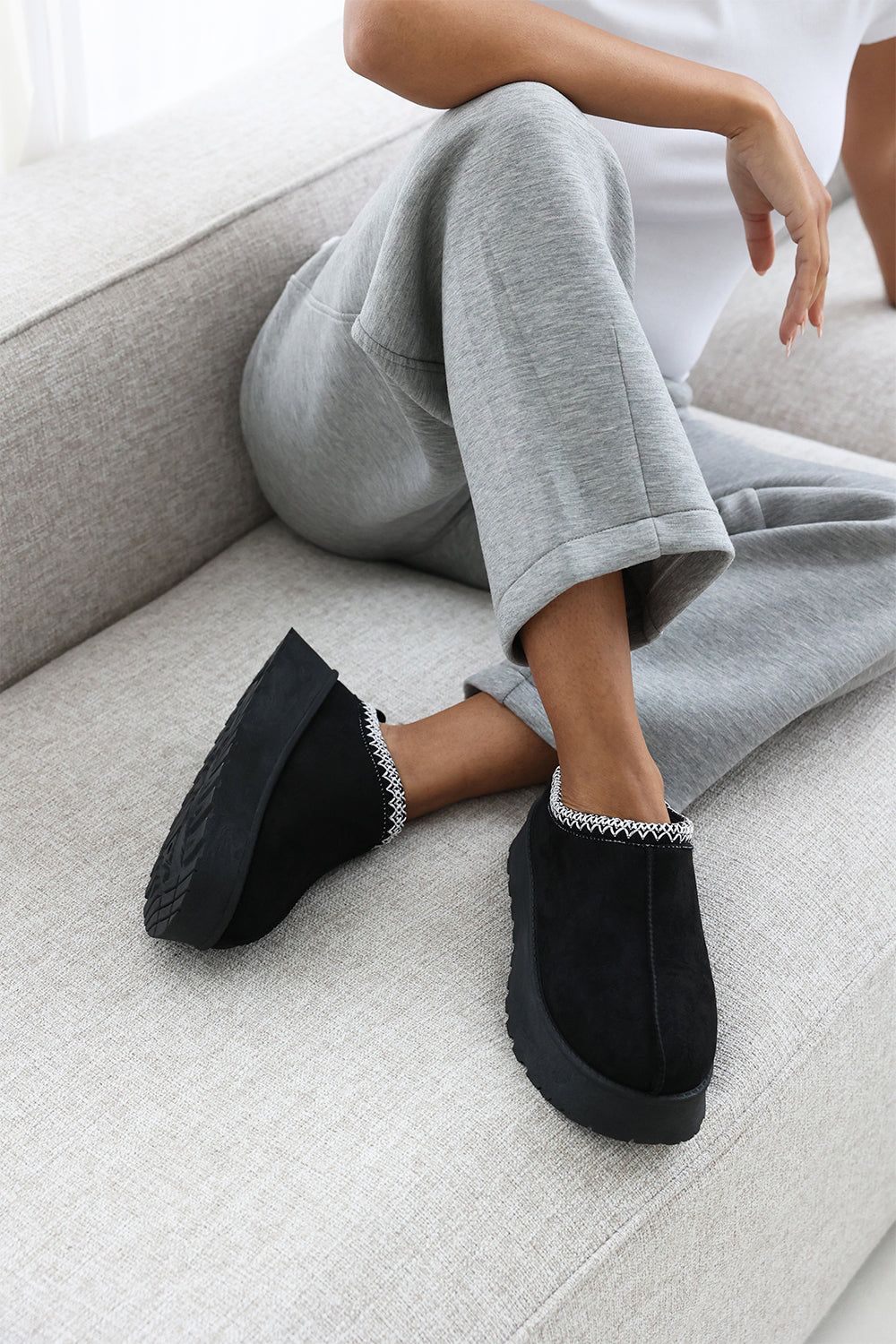 Where's That From 'Meilani' Cosy Faux-Suede Fur Lining Platform Low Ankle Boot image 1