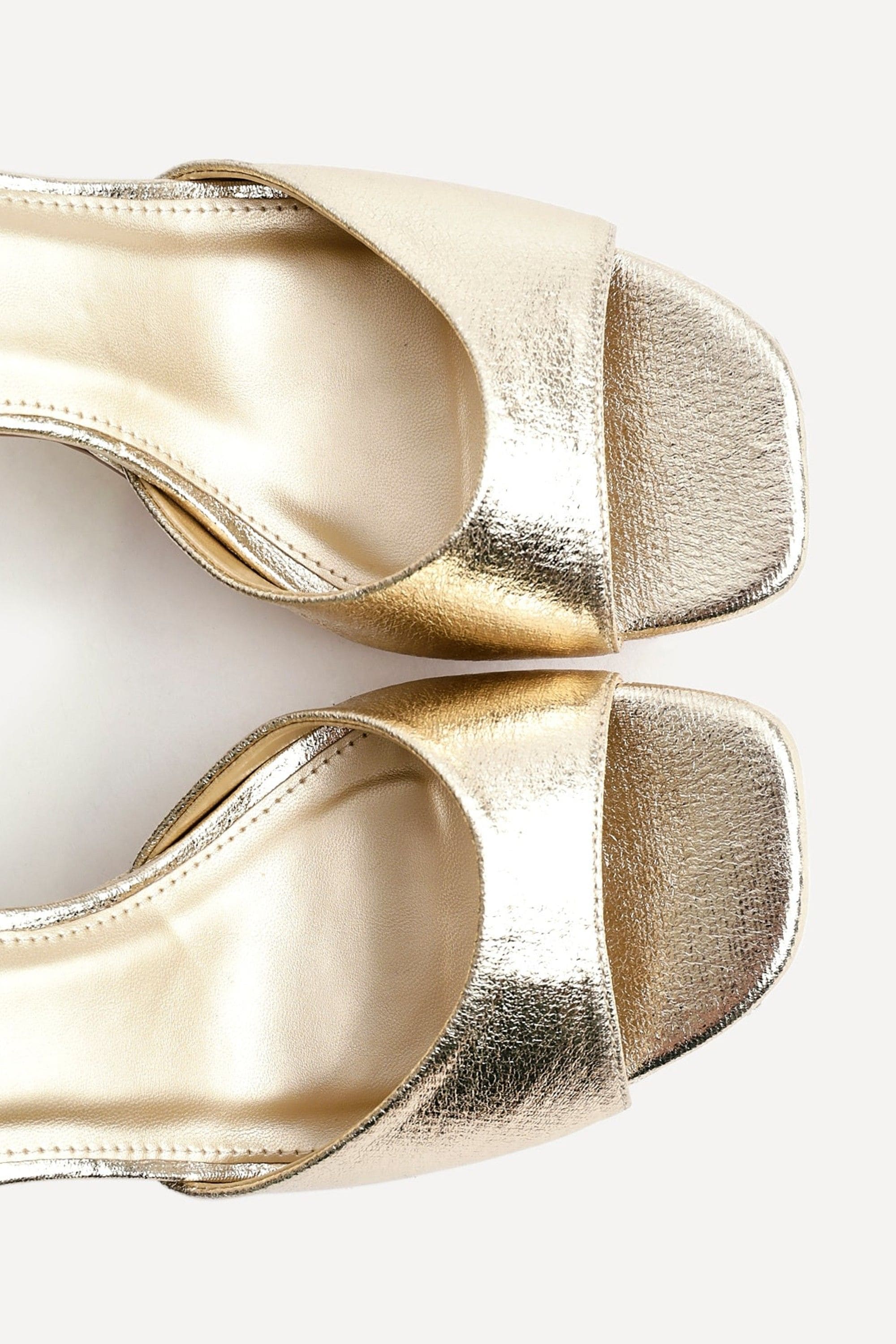 Linzi Diva Gold Faux Leather Platform High Heels image 5