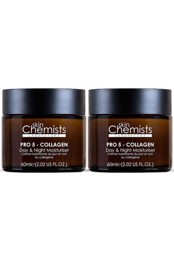 skinChemists professional Pro-5 Collagen Day & Night Moisturiser 60ml x 2 Duo Set