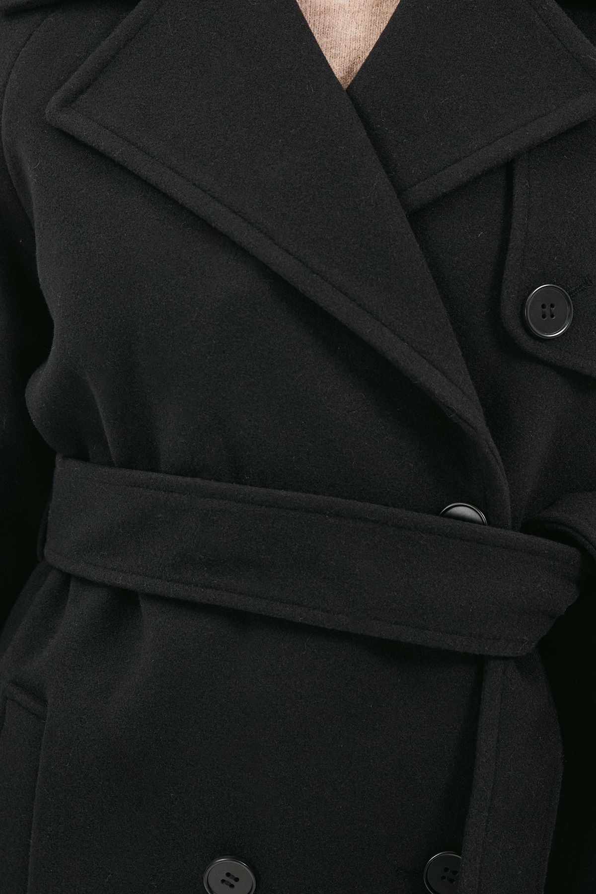 Dorothy Perkins Short Belted Coat Black image 5