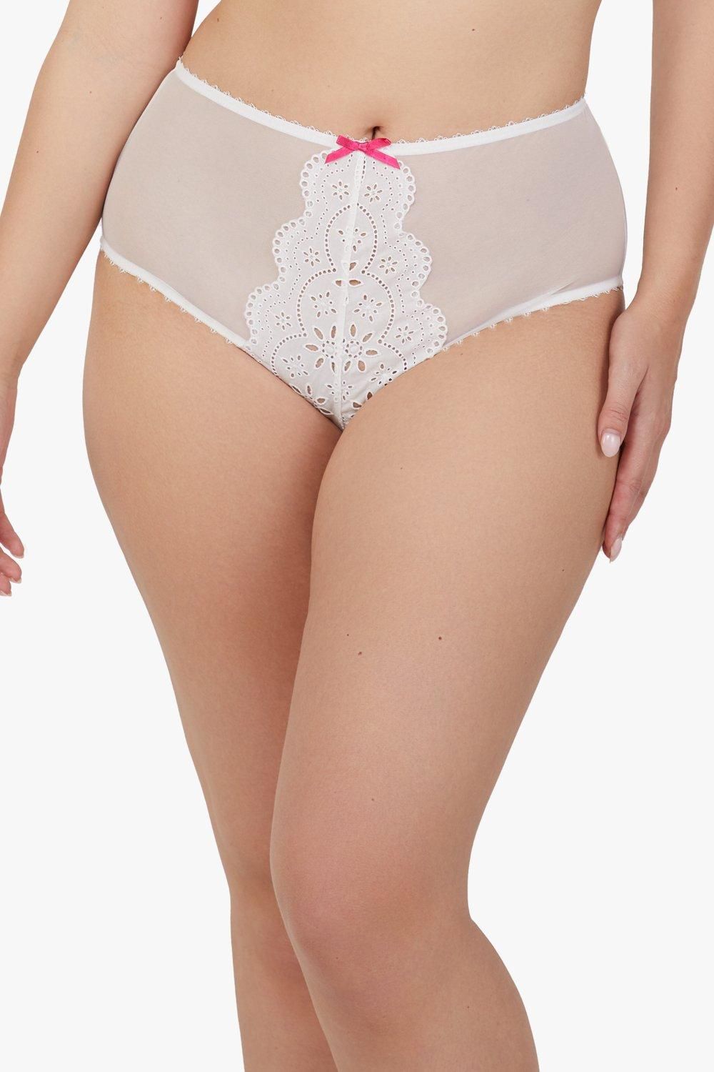 Playful Promises Camille White Broderie High Waisted Brief image 1