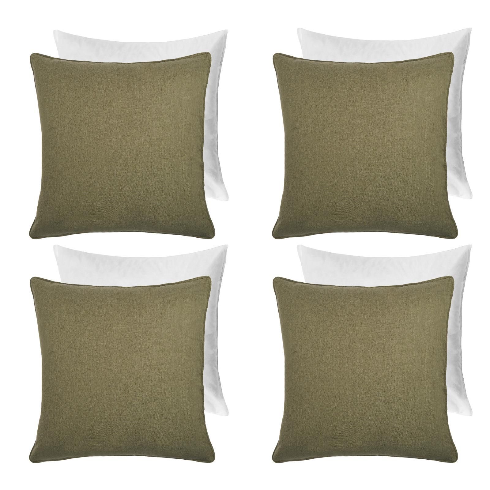 OHS 4 Pack Woven Texture Filled Cushion Covers Home Decor Set image 1