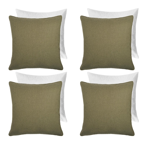 OHS 4 Pack Woven Texture Filled Cushion Covers Home Decor Set
