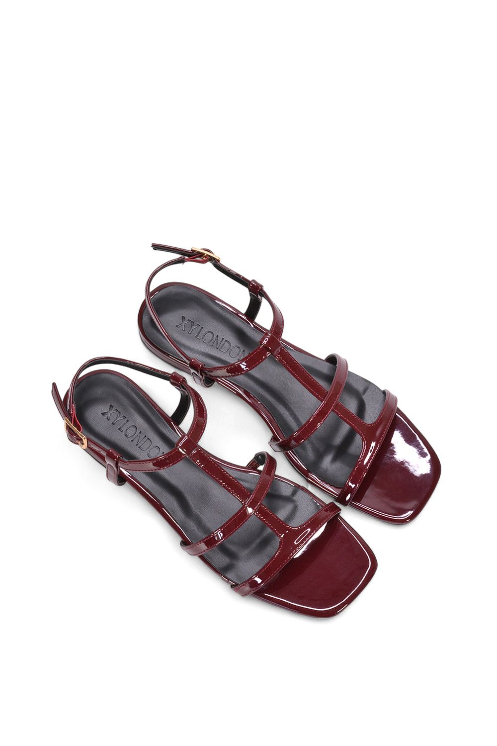 XY London 'Danielle' Flat Strappy Caged Square Toe Sandals With Buckle image 6