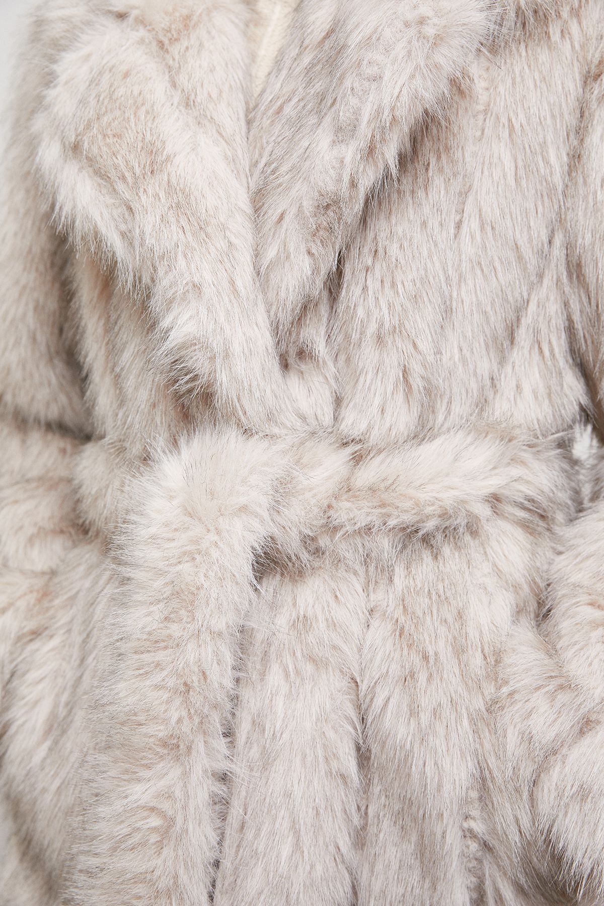 Oasis Belted Faux Fur Maxi Coat Natural image 5