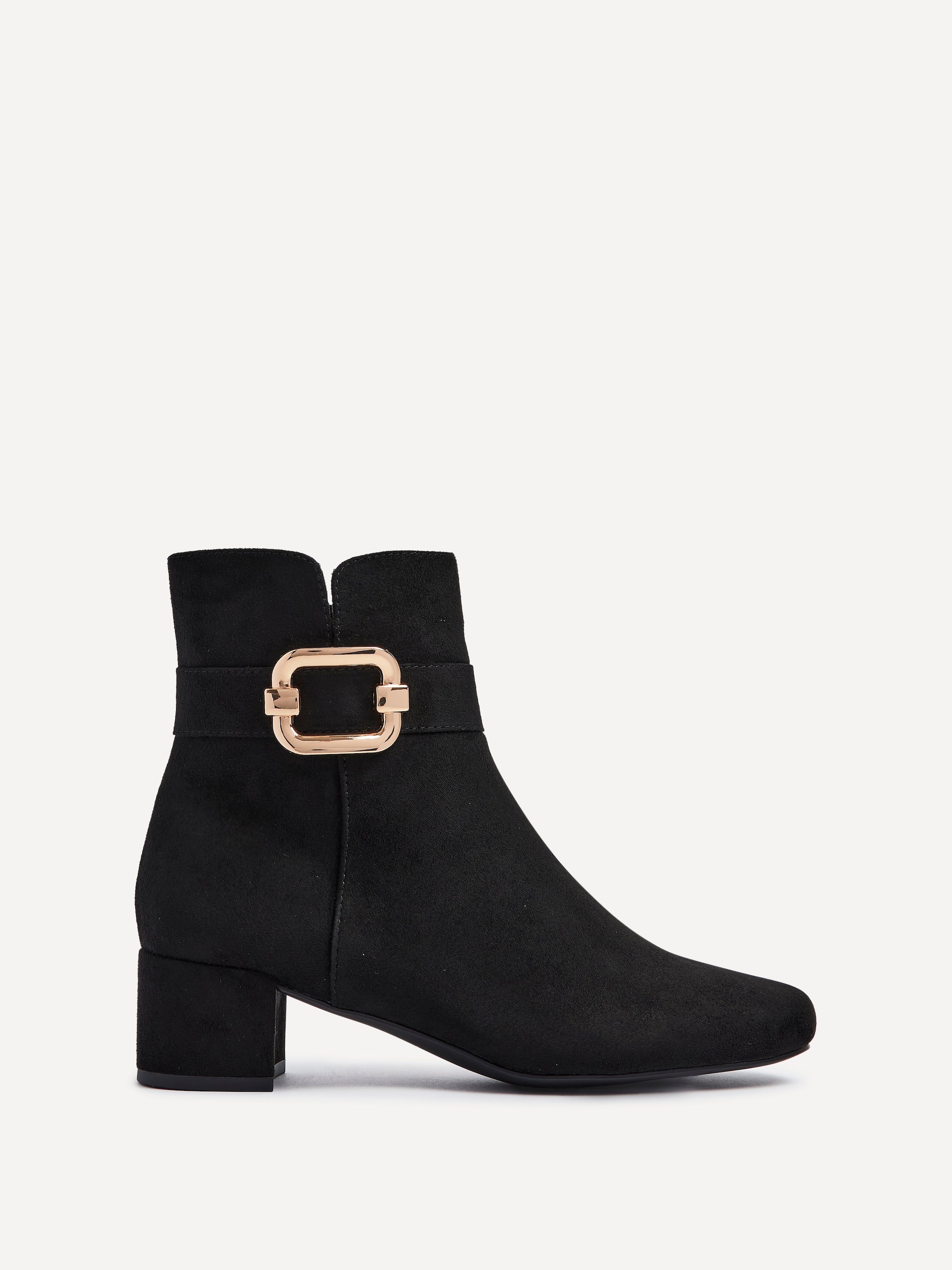 Linzi Daphne Black Faux Suede Block Heel Ankle Boot image 1