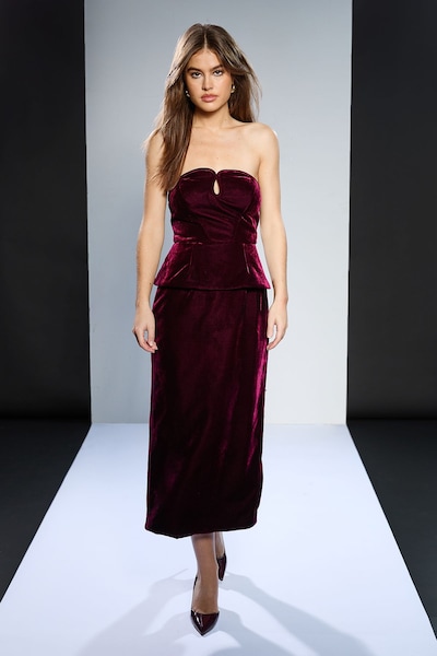 RUNWAY 1.8.1.8 Runway 1.8.1.8 Stretch Velvet Strapless Dress Plum