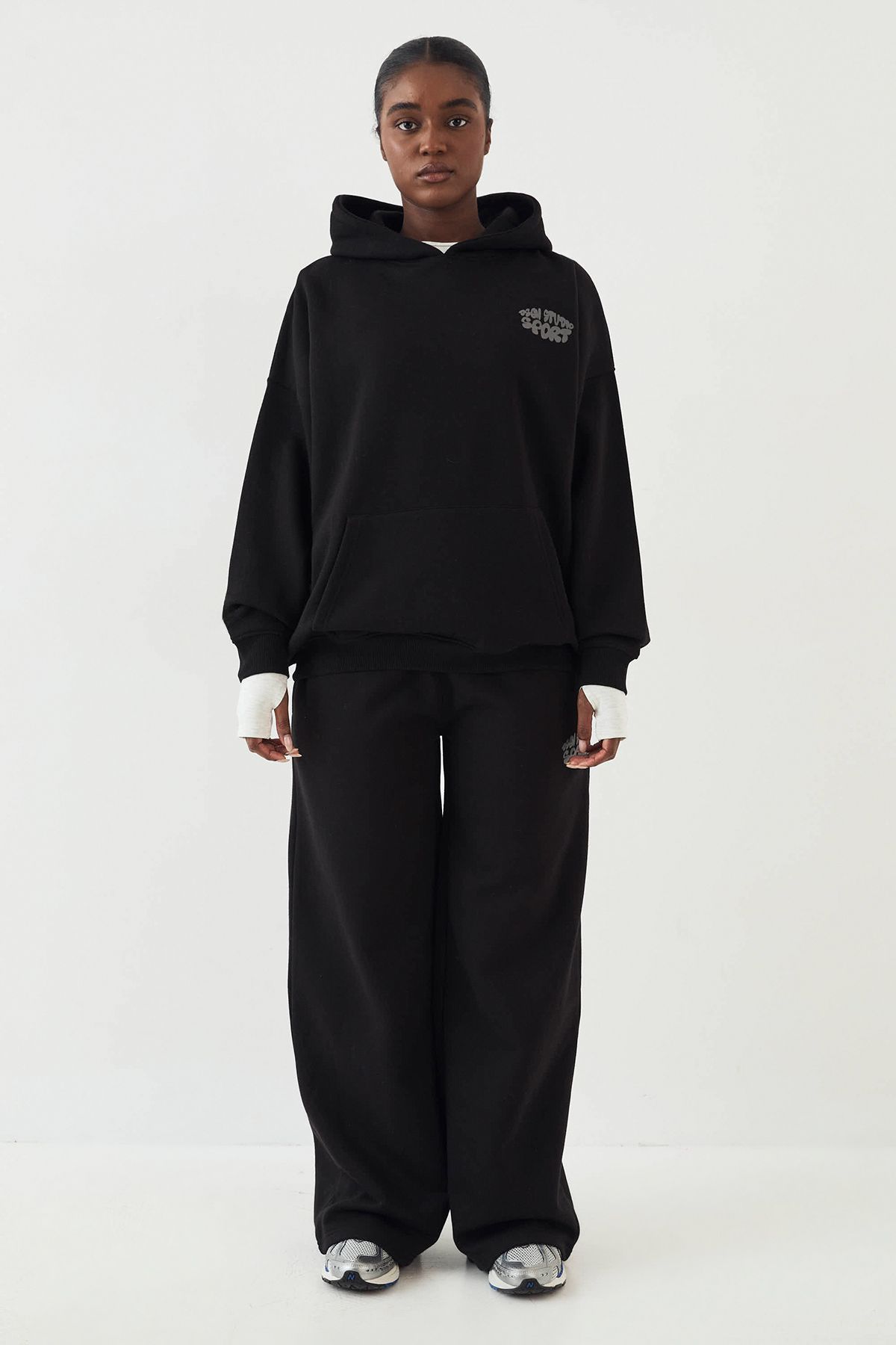 DSGN Studio DSGN Studio Sport Bubble Oversized Hoodie Black image 5