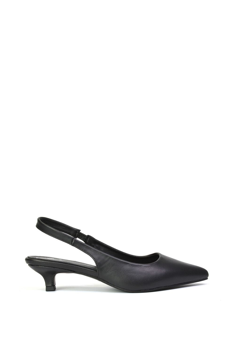 XY London 'Avalone' Pointed Toe Sling Back Kitten Heel Sandals