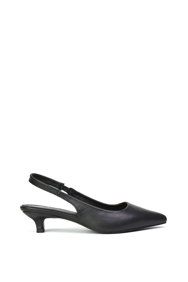 XY London 'Avalone' Pointed Toe Sling Back Kitten Heel Sandals