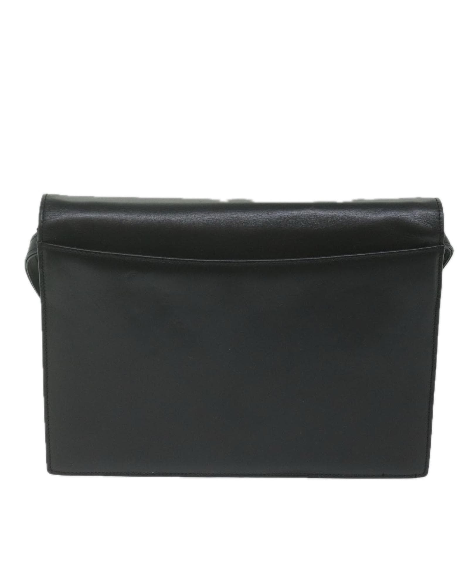 Valentino Preloved Shoulder Bag Embossed Logo Wo - Black image 2