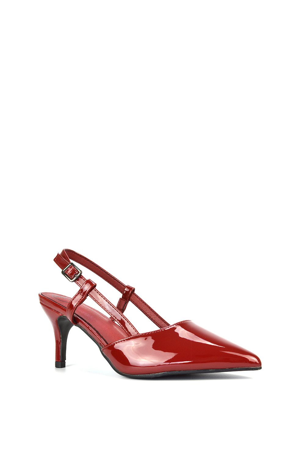 XY London 'Karla' Mid Heel Stilettos Pointed Toe Slingback Court Shoes image 2