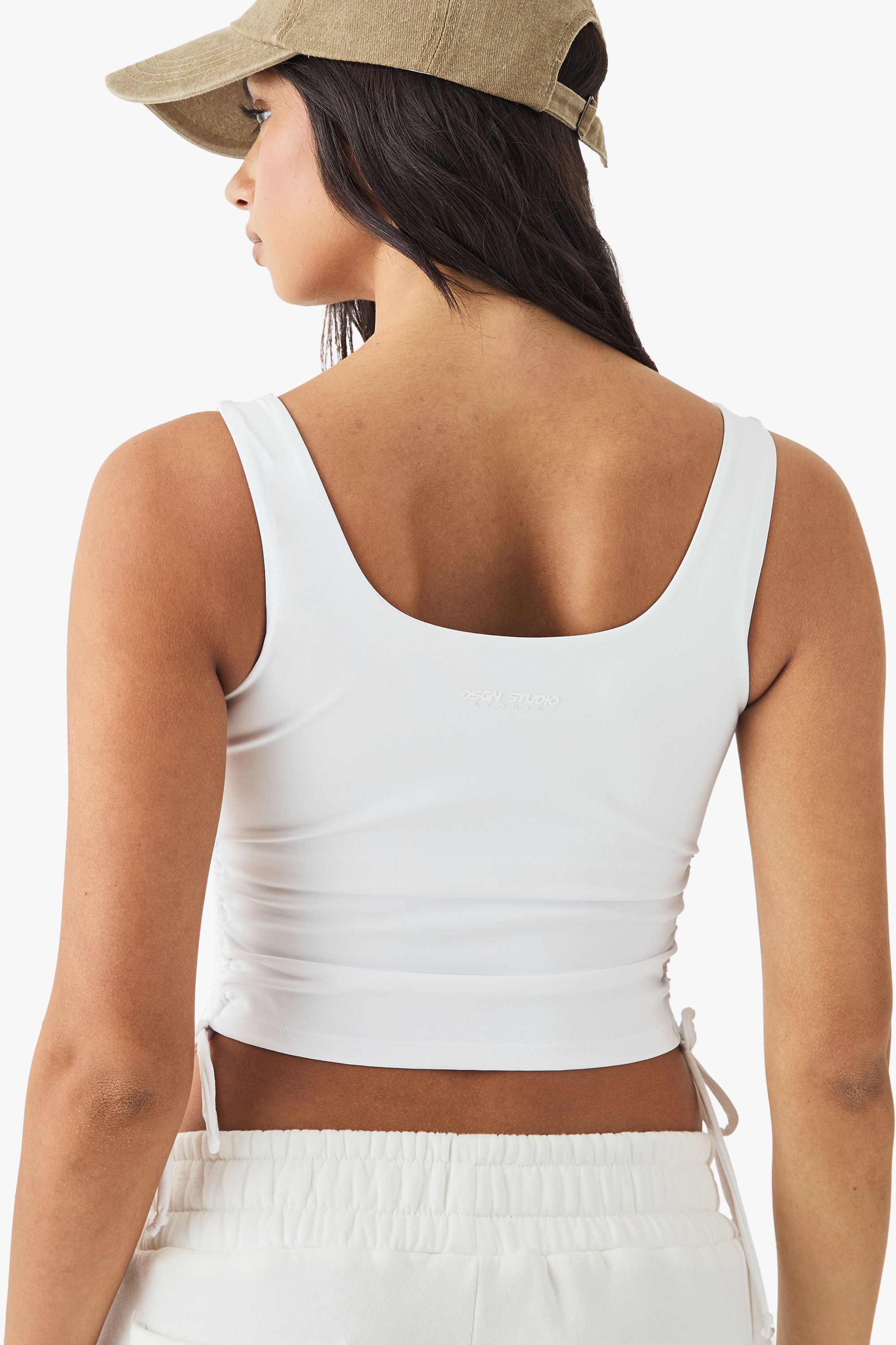 DSGN Studio DSGN Studio Ultra Sculpt Ruched Side Vest Top White image 2