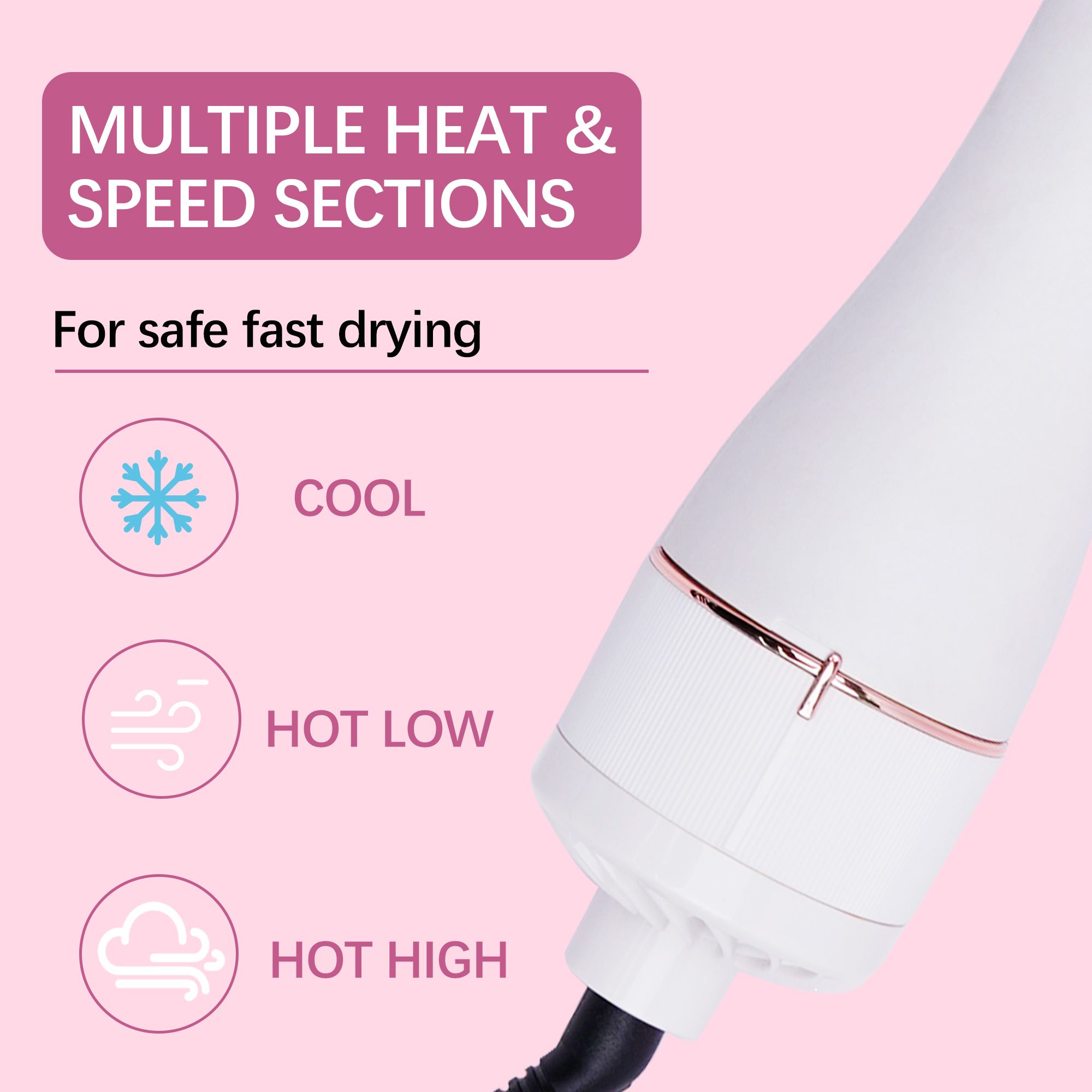 Alivio 4 in 1 Professional Hair Dryer Hair Styler Volumizer - White image 6