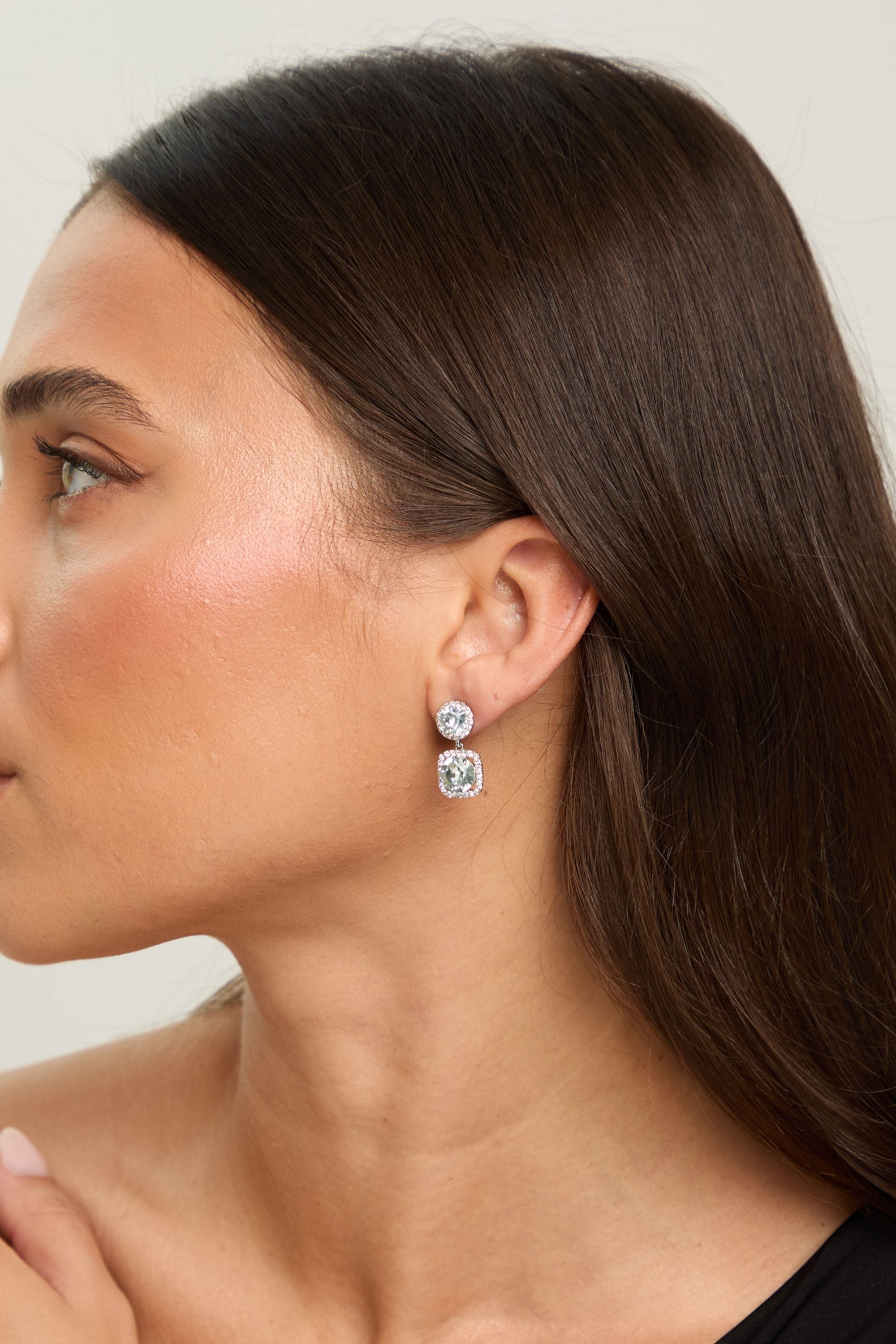 Jon Richard Aqua Stone Drop Earrings image 3