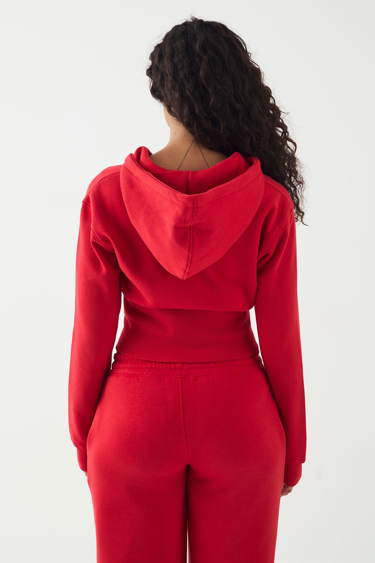 DSGN Studio DSGN Studio Embroidered Deep Hem Zip Through hoodie Red image 2