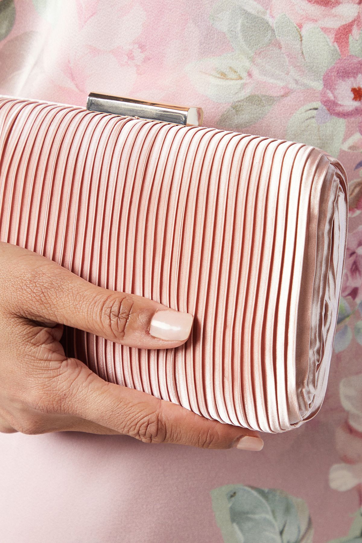 Coast Brooke Satin Clutch Bag Blush image 1