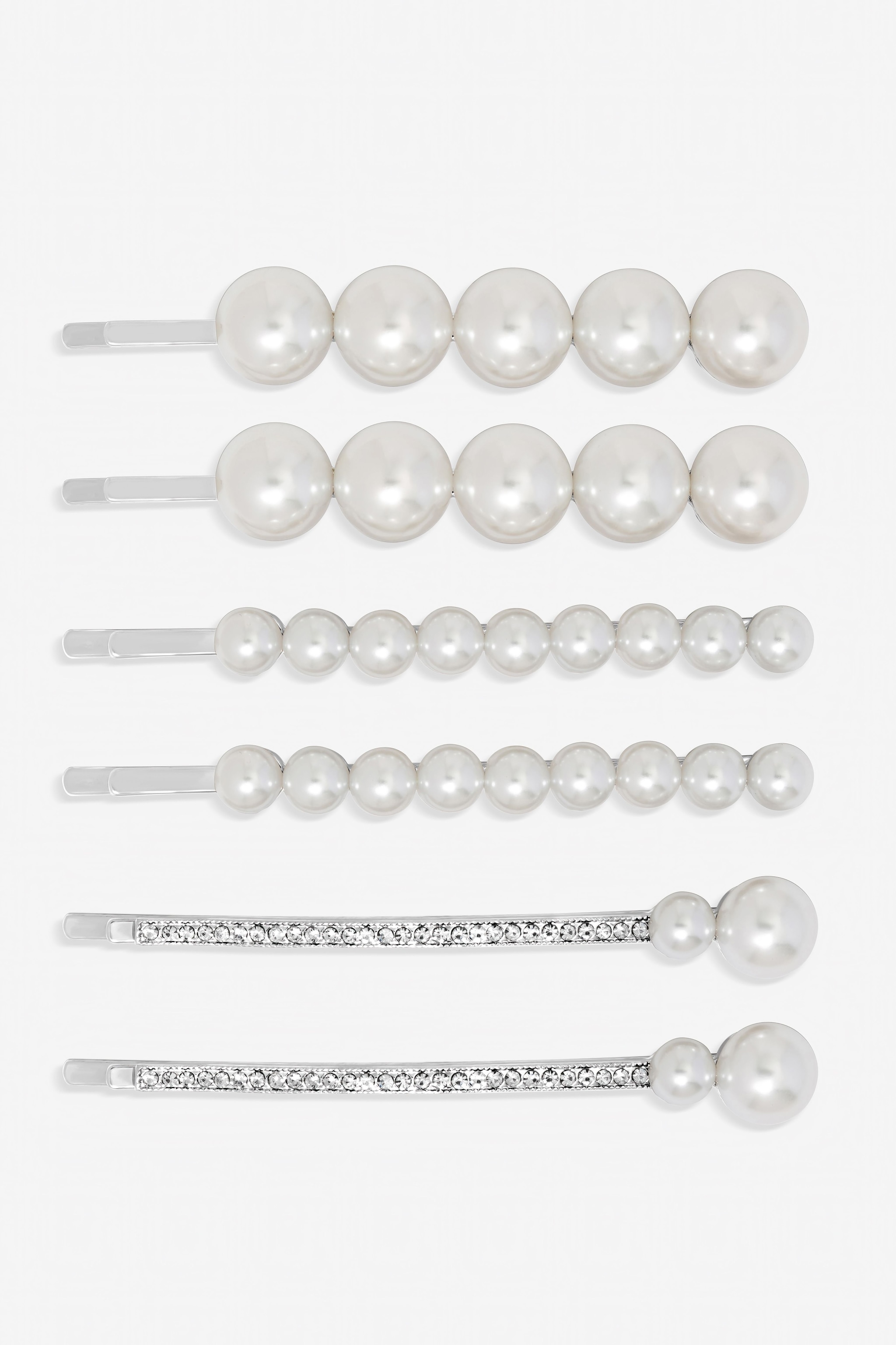 Jon Richard Silver Plated Mixed Pearl Slides - Multipack