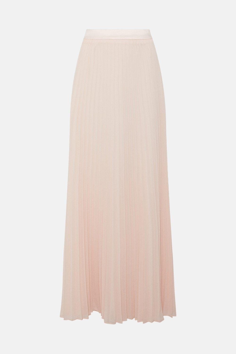 Coast Sunray Pleated Chiffon Bridesmaids Midi Skirt Blush image 4