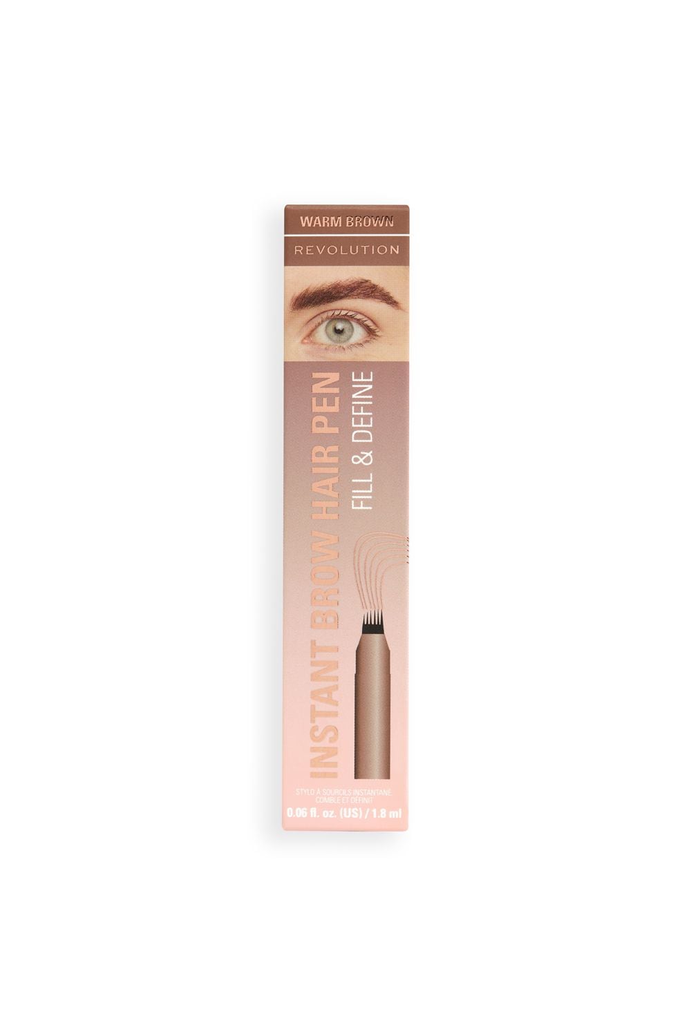 Revolution Instant Brow Hair Pen 1.8ml Warm Brown image 5