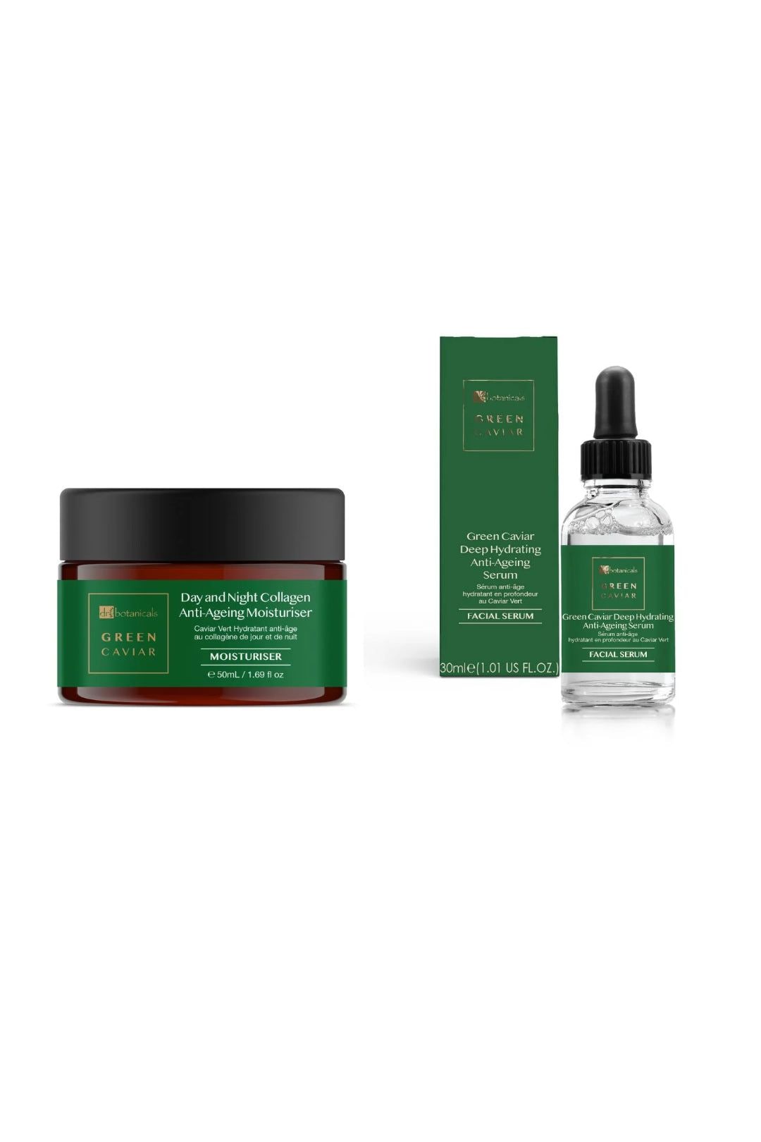 Dr. Botanicals Green Caviar Anti-Ageing Moisturiser & Serum Kit image 1