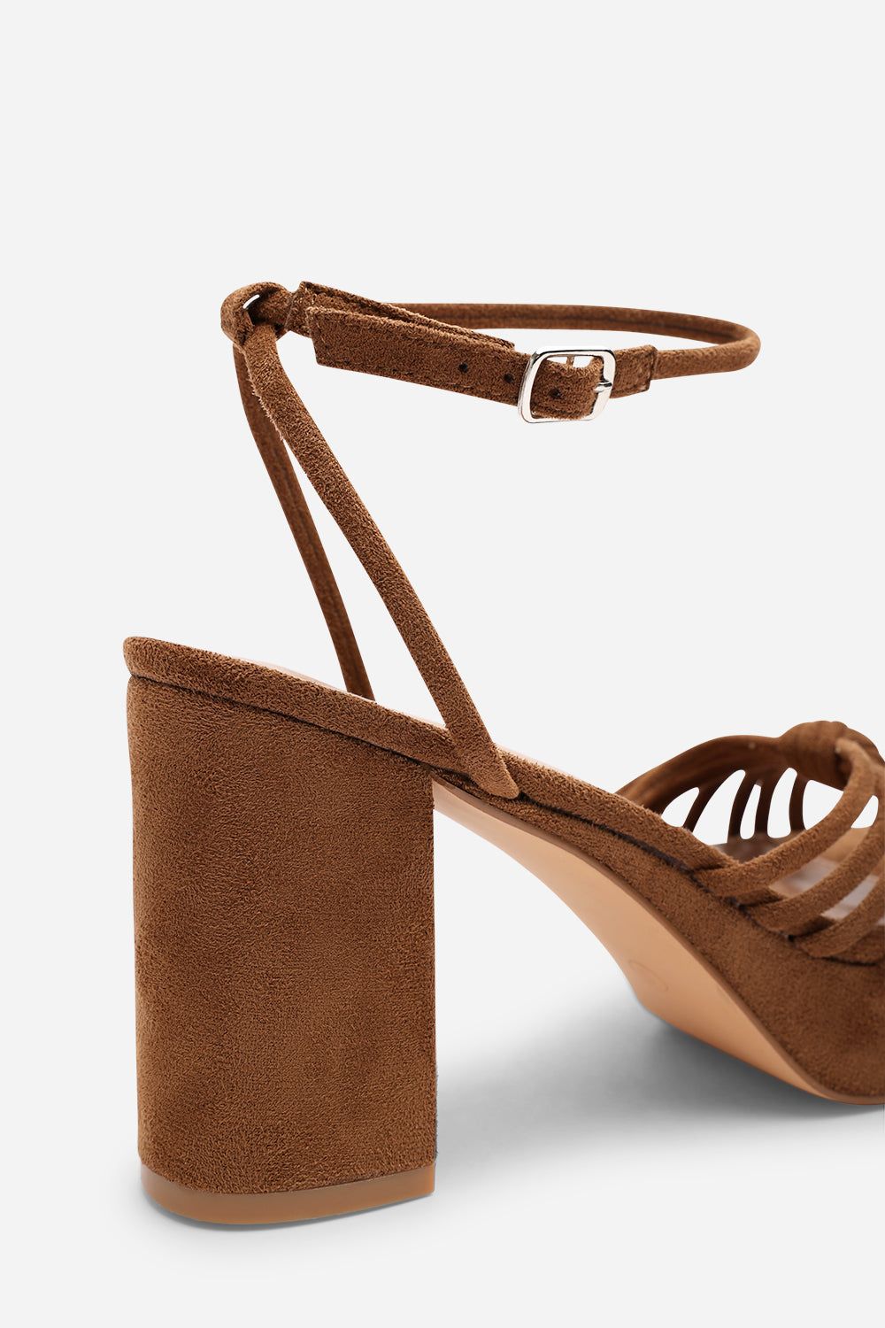 Where's That From 'Delphine' Wide Fit Suede Platform Heels with Twisted Knot Straps image 4
