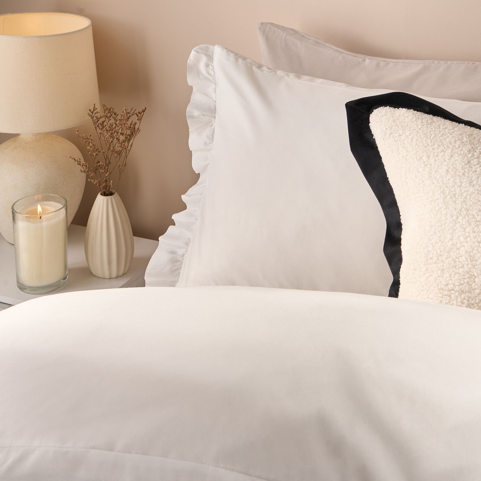 OHS Frill Edge Decor Duvet Cover with Pillowcase Bedding Set image 2